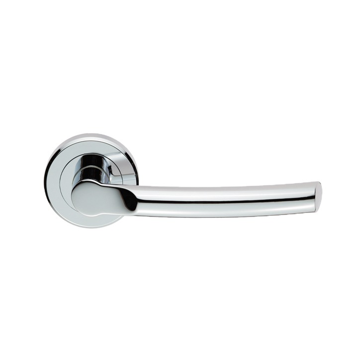 Nelson Lever Door Handle on Round Rose